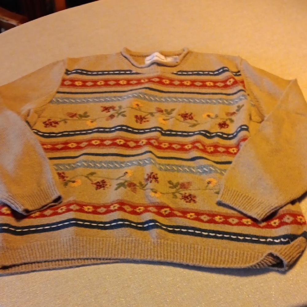 Womens Alfred Dunner Multicolor Patterned Sweater
